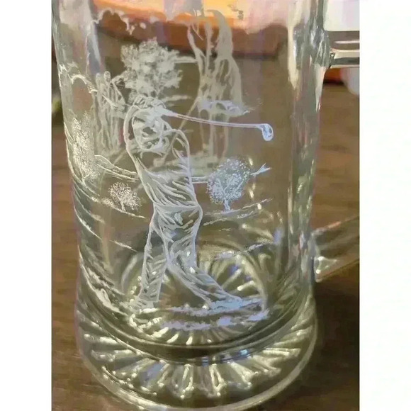COPY - Vintage 1980s ALWE German Etched Beer Stein Golf Theme Pewter Lid - Picture 9 of 9